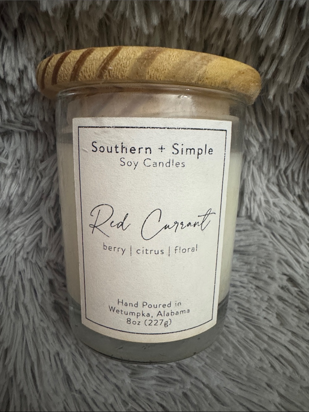 Southern + Simple, Red Currant Soy Candle - White